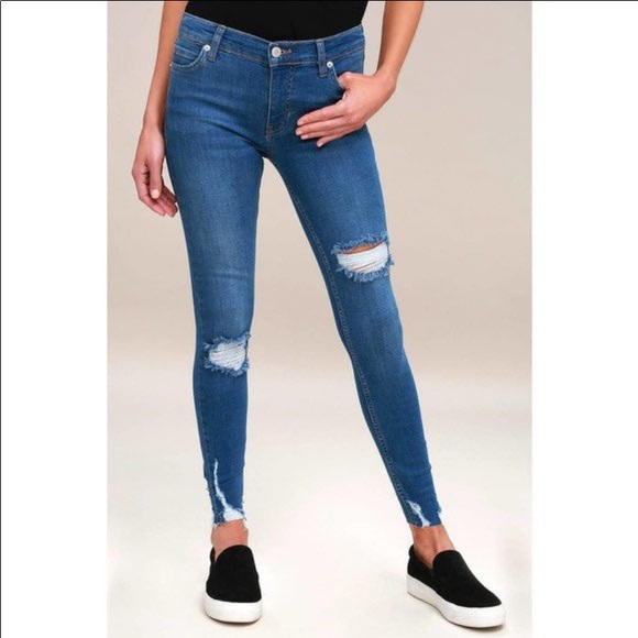 Free People Shark Bite High Rise Skinny Jeans 26 - Picture 3 of 9